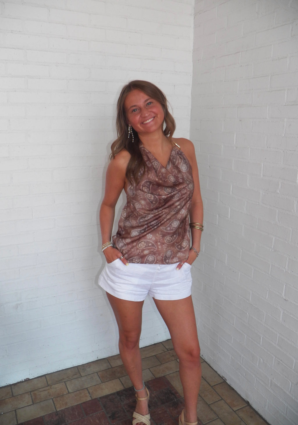 Paisley Drape Top