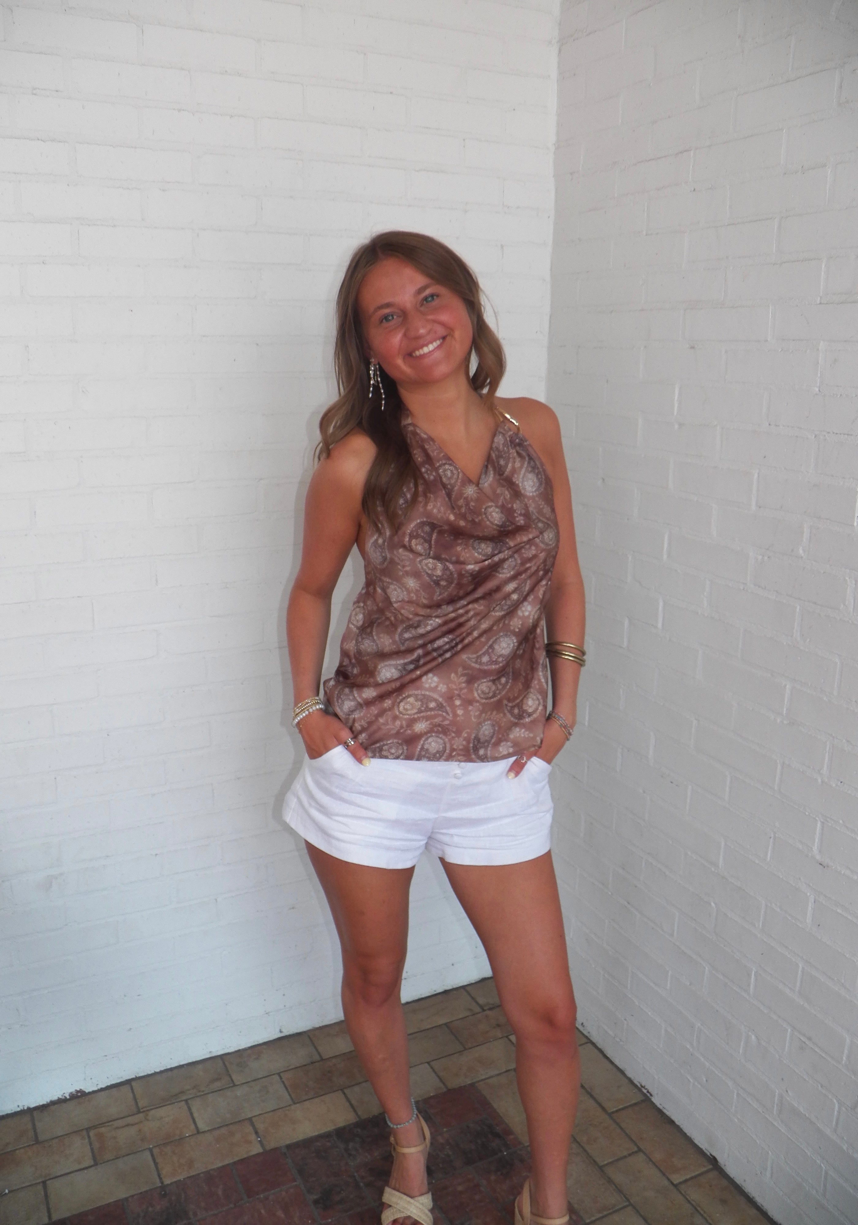 Paisley Drape Top