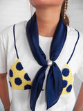 Navy Scarf Necklace