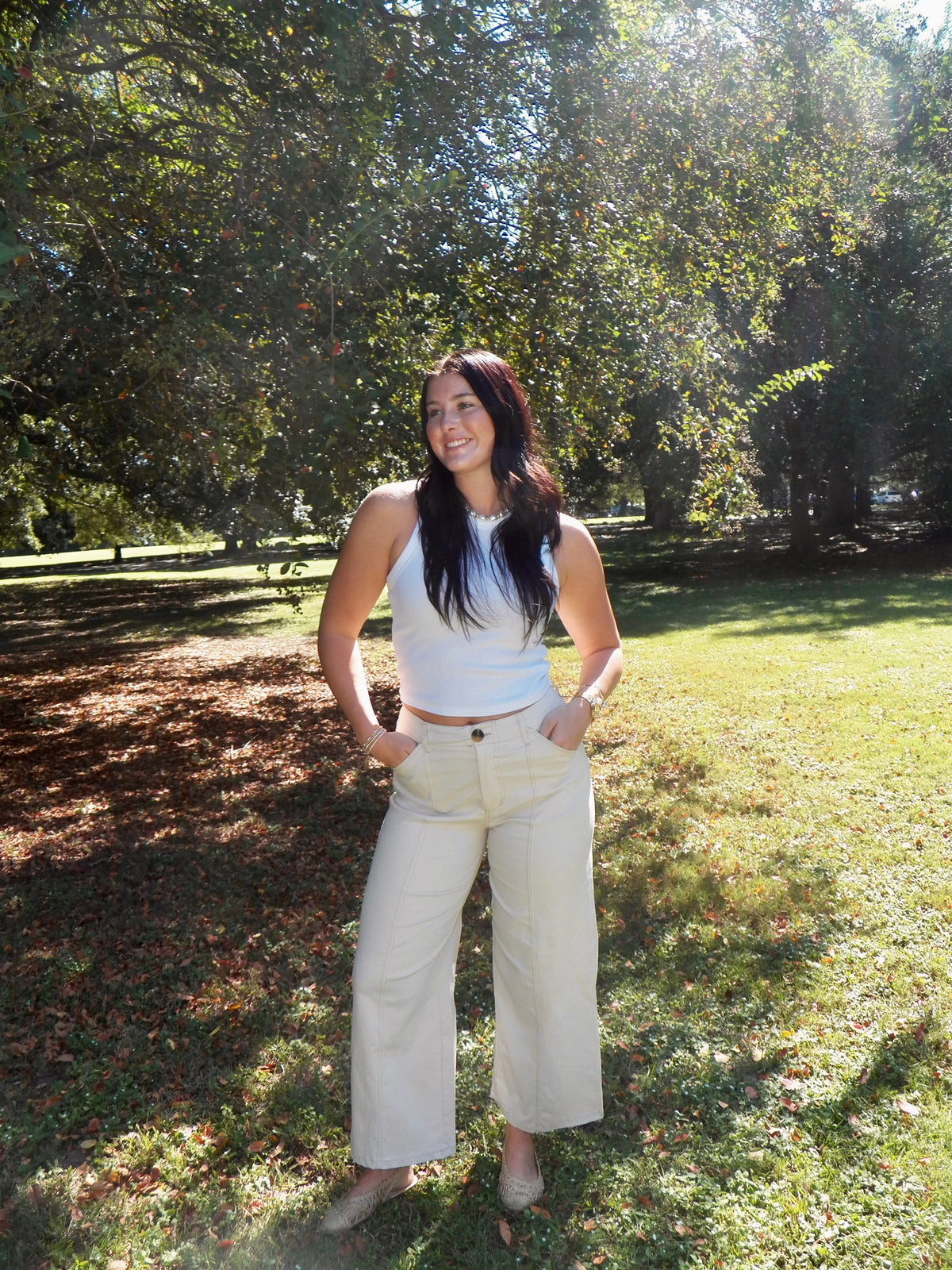 Cream Grove Pants